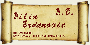 Milin Brdanović vizit kartica